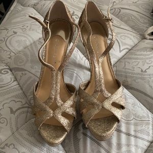 Gold sequin heels